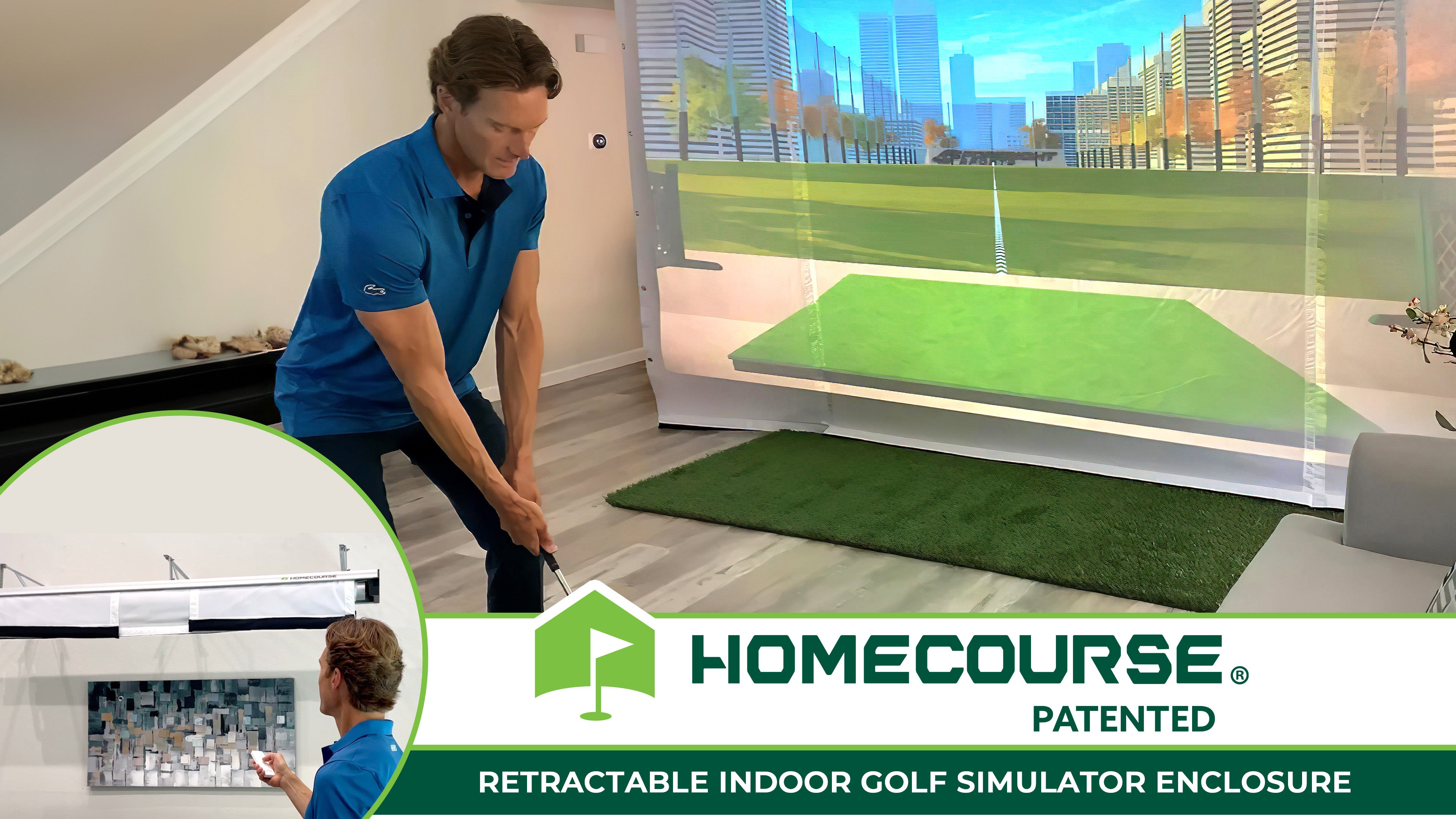 HomeCourse ProScreen 180 Retractable Golf Simulator Enclosure