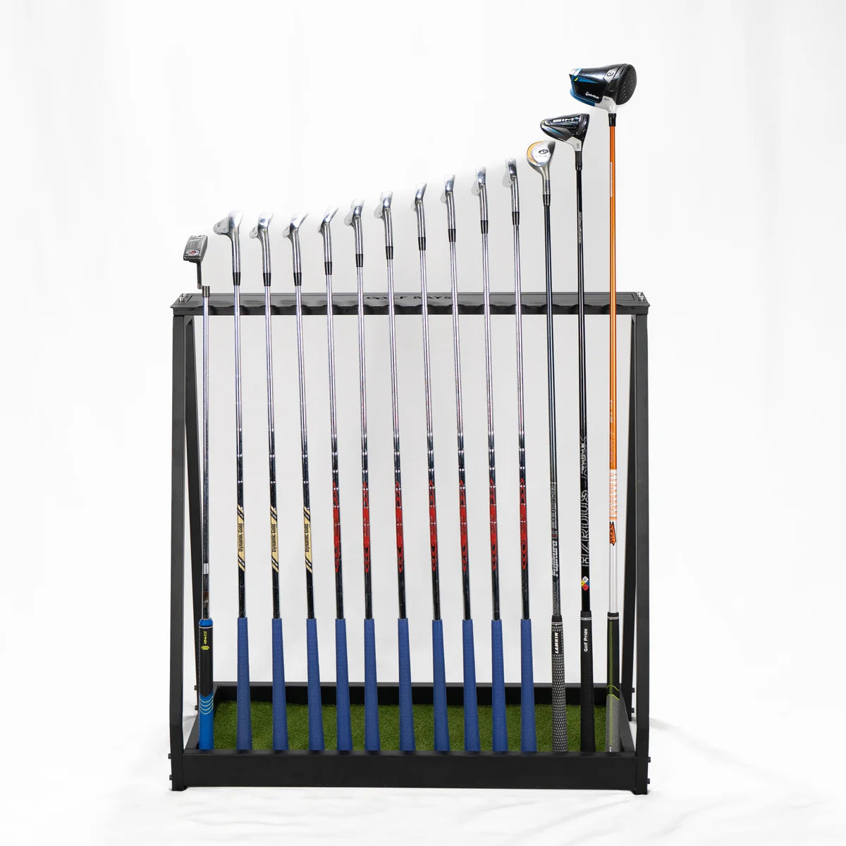 GolfBays 14 Club Storage Rack with Floor Equipment Storage Shelf